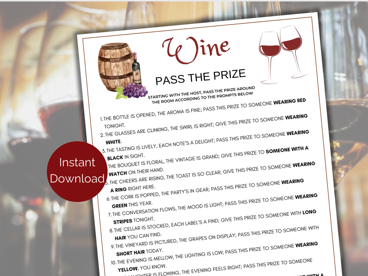 Wine Pass The Prize