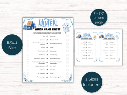 Winter Which Came First Game