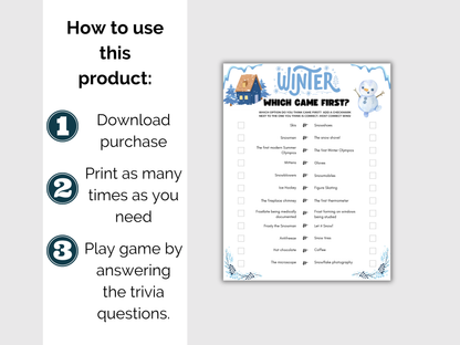 Winter Which Came First Game