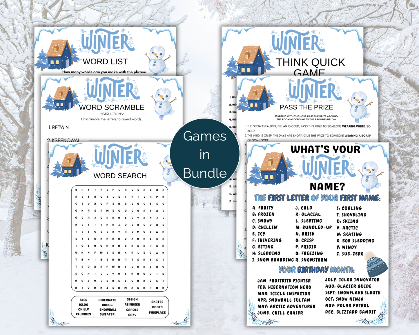 Winter Party Game Bundle
