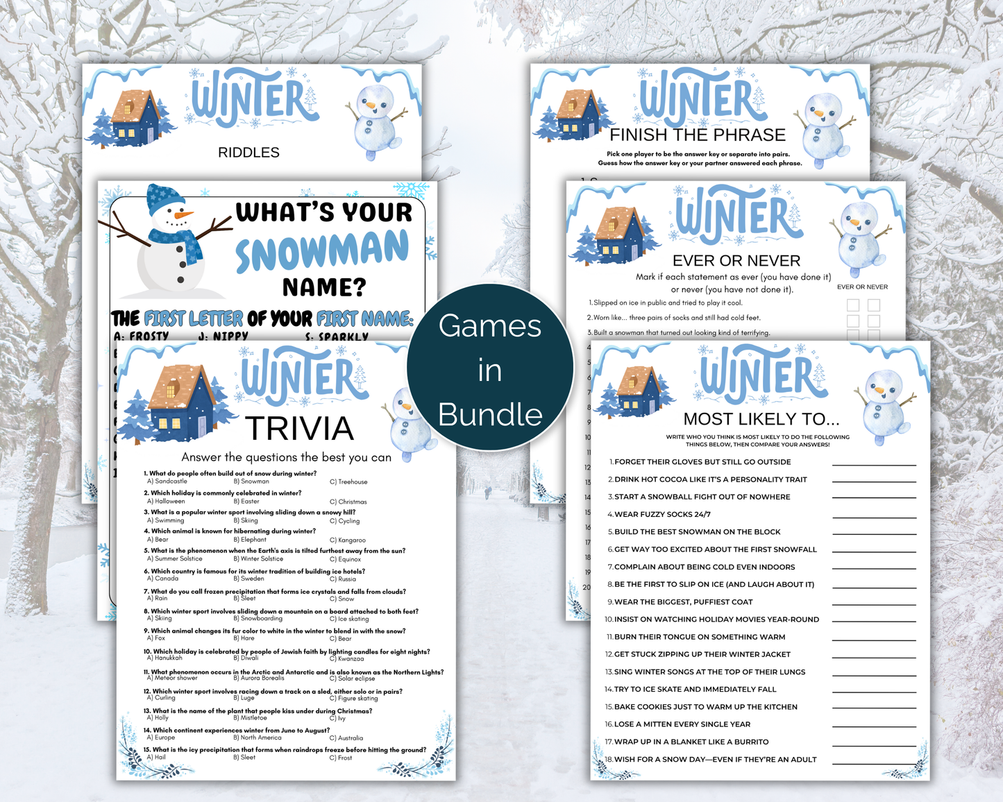Winter Party Game Bundle