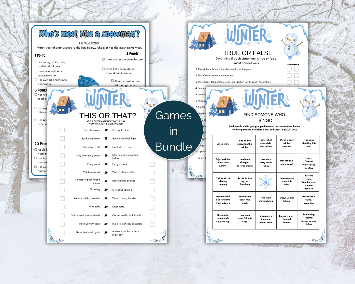 Winter Party Game Bundle