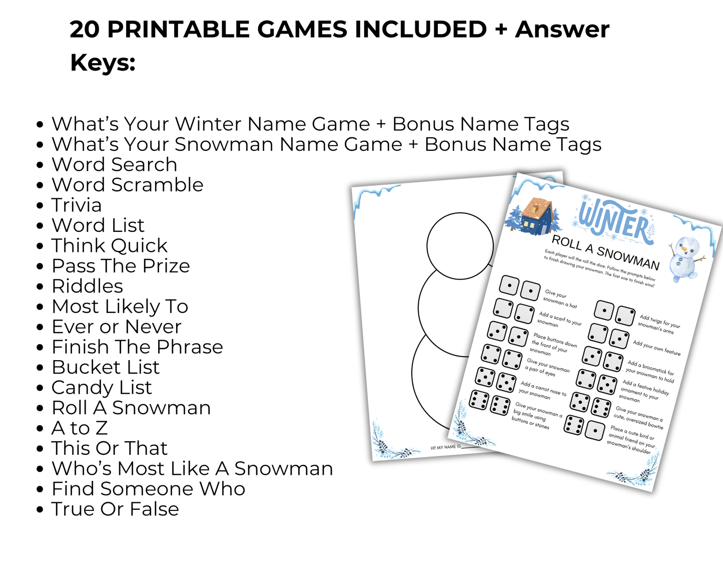 Winter Party Game Bundle