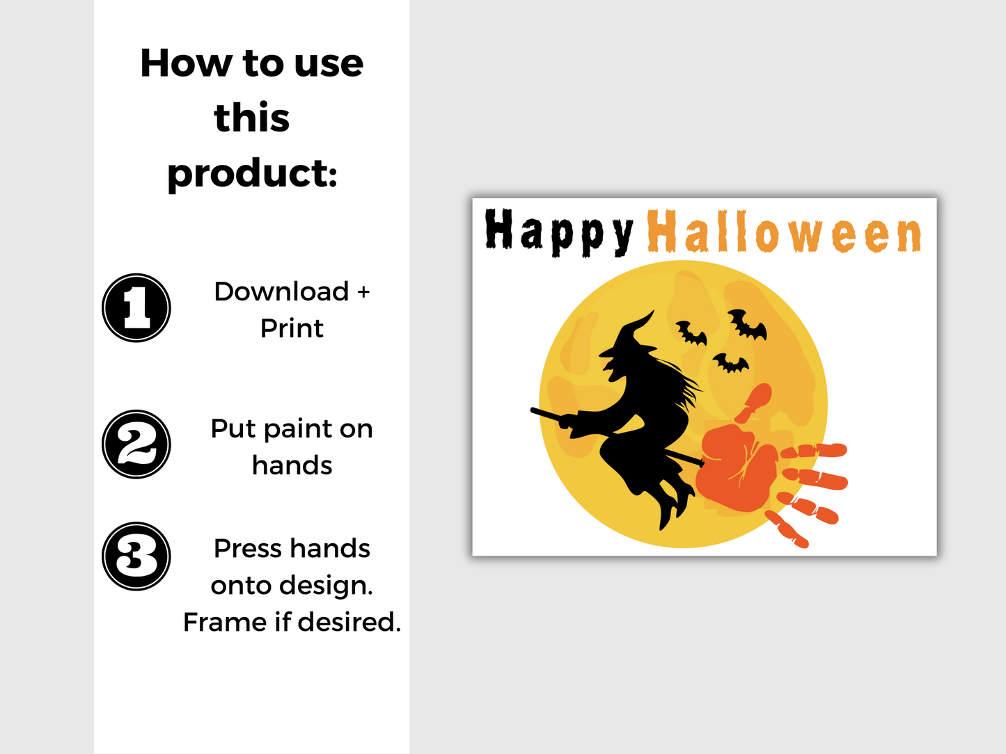 Witch Halloween Handprint Art