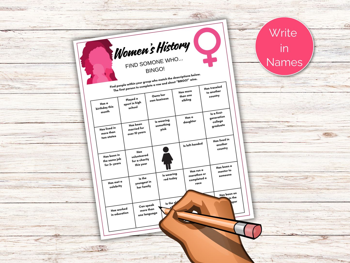 Womens History Month Find Someone Who
