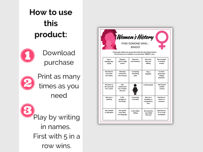 Womens History Month Find Someone Who