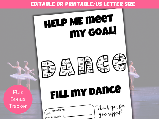 Editable Fill My Dance Fundraiser Template