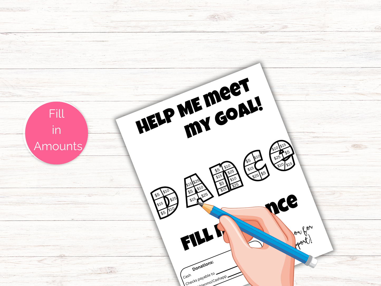 Editable Fill My Dance Fundraiser Template