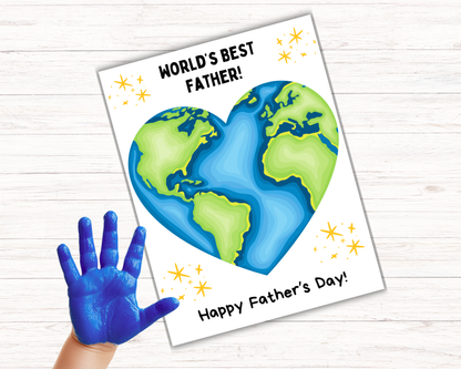 Fathers Day Handprint Art - Worlds Best Dad