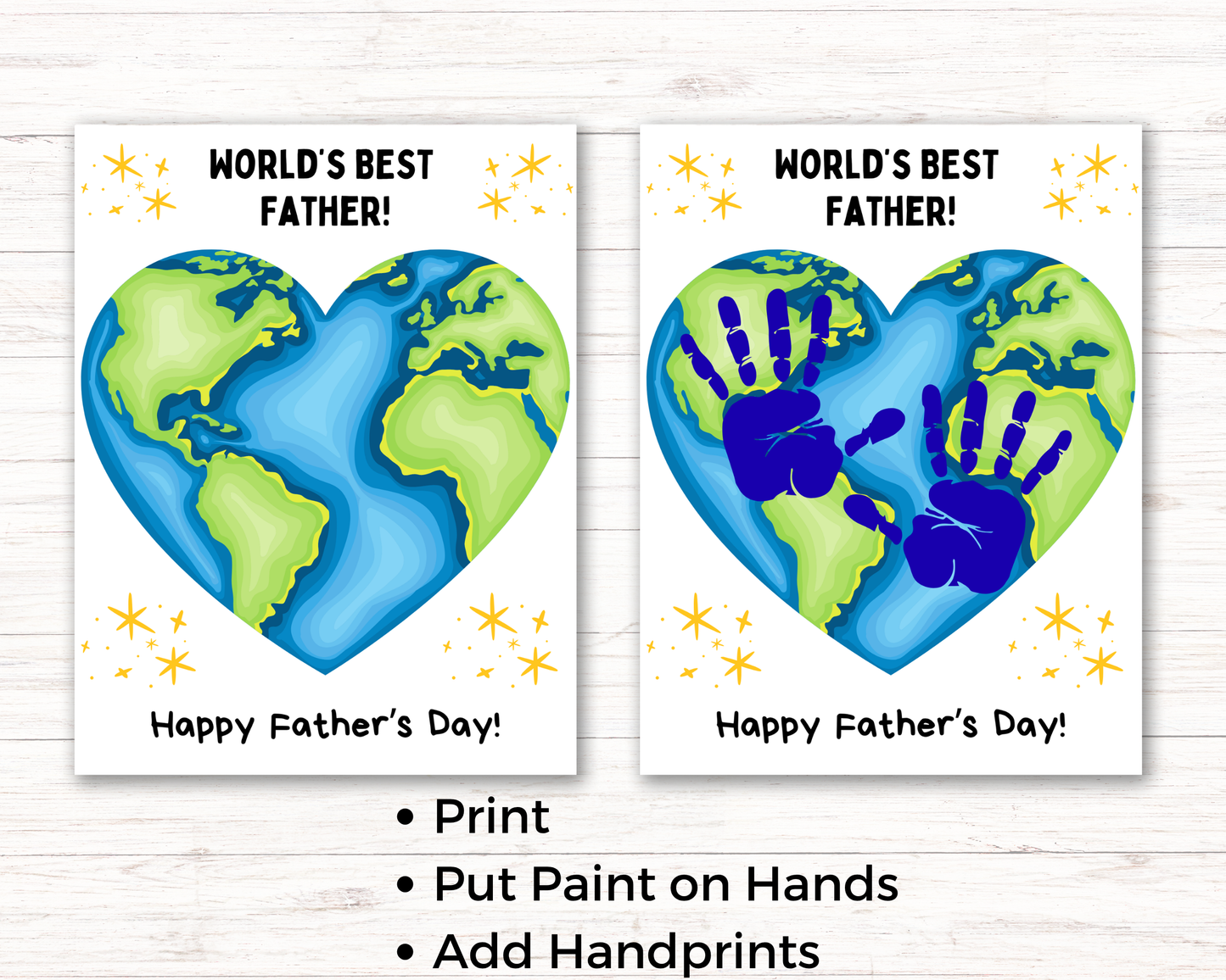 Fathers Day Handprint Art - Worlds Best Dad