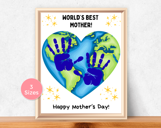 Happy Mothers Day World's Best Handprint Art