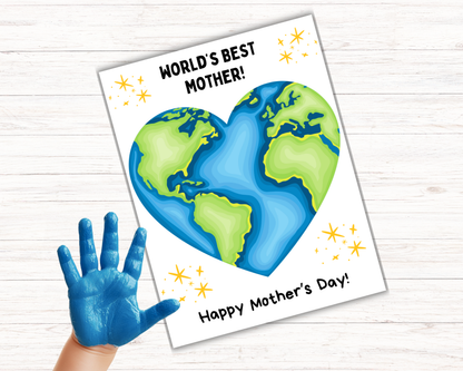 Happy Mothers Day World's Best Handprint Art