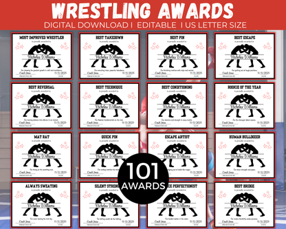 Editable Wrestling Award Certificates