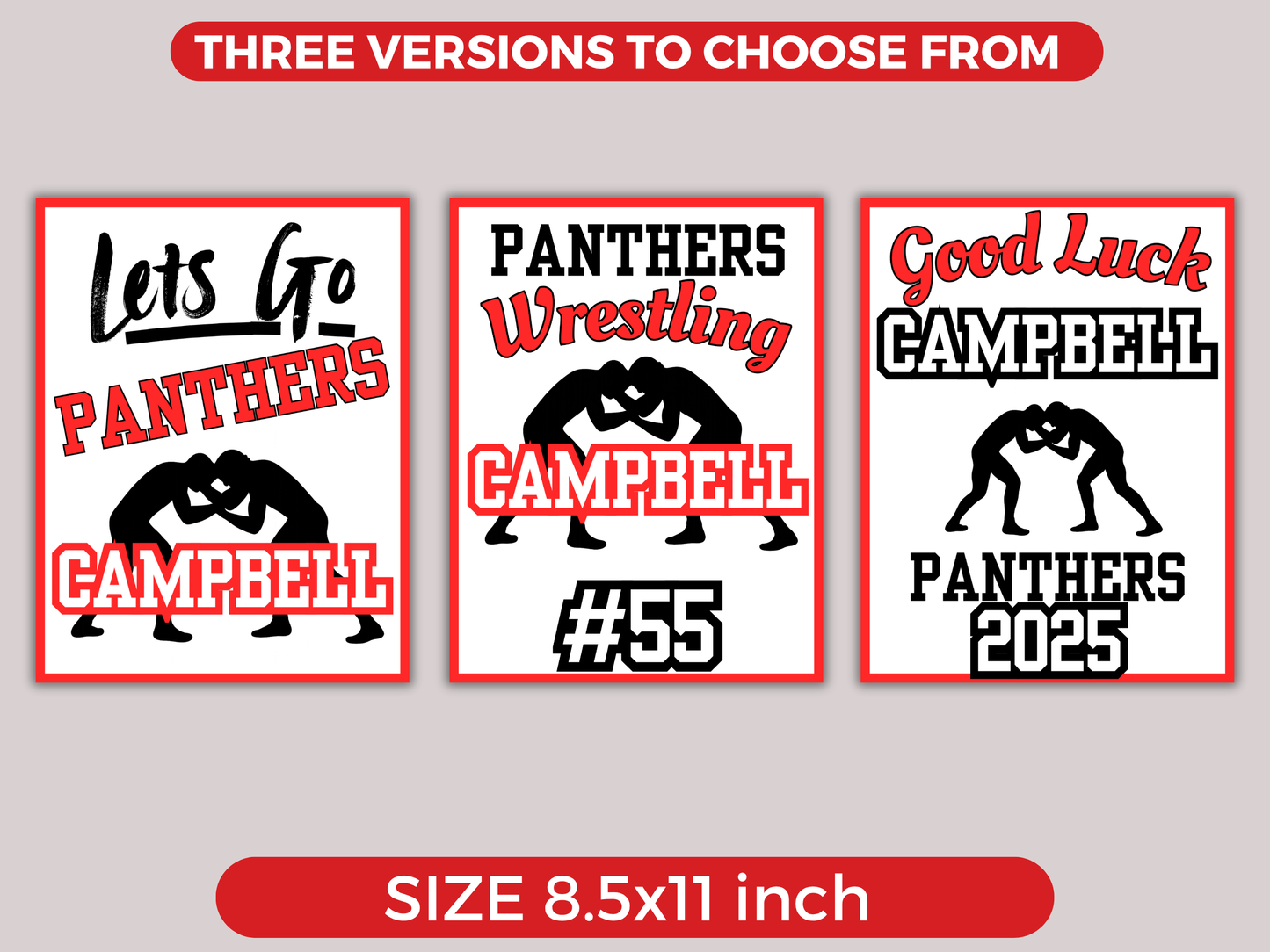 Editable Wrestling Locker Sign Template