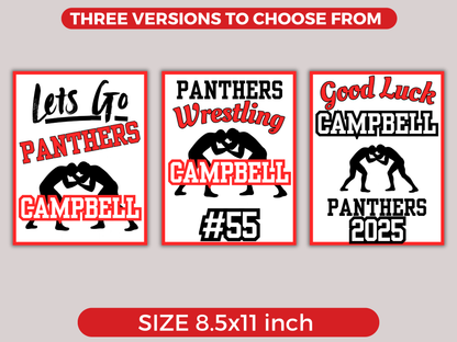 Editable Wrestling Locker Sign Template