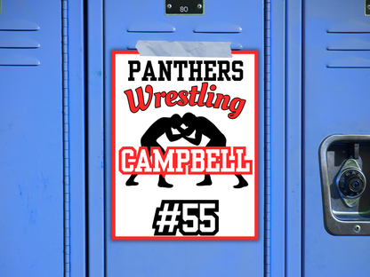 Editable Wrestling Locker Sign Template