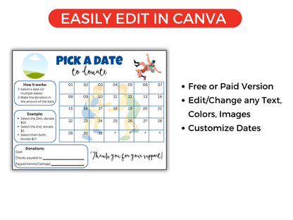Editable Wrestling Pick A Date
