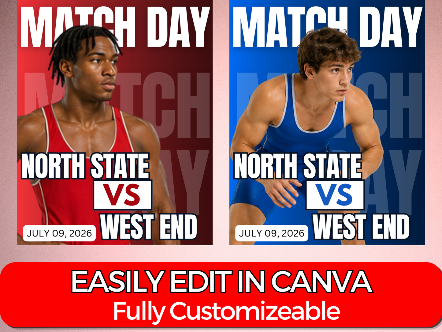 Wrestling Social Media Templates Bundle