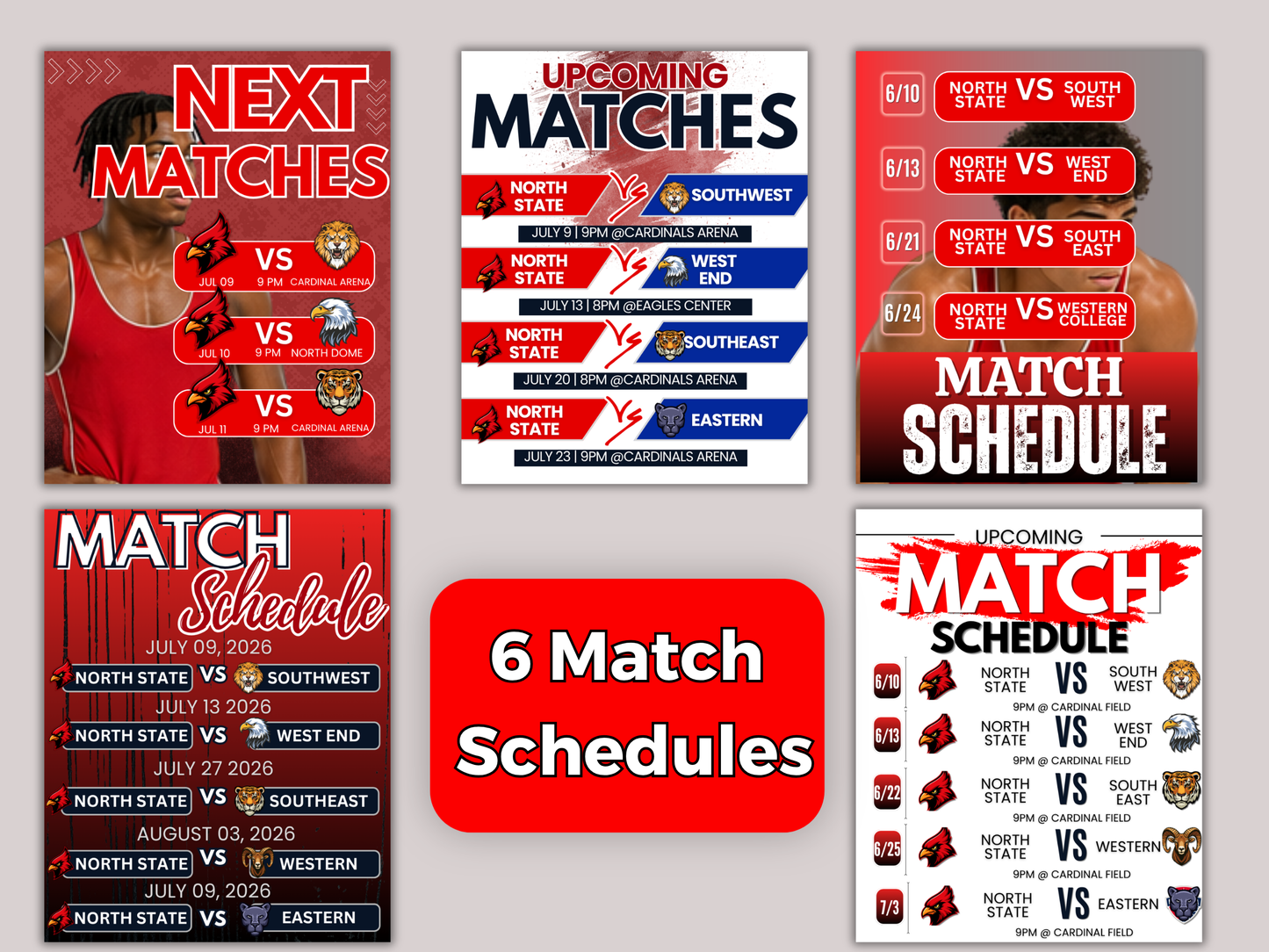 Wrestling Social Media Templates Bundle