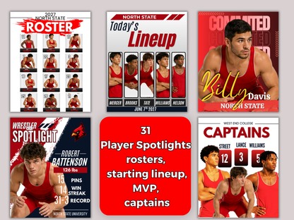 Wrestling Social Media Templates Bundle