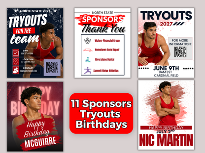 Wrestling Social Media Templates Bundle