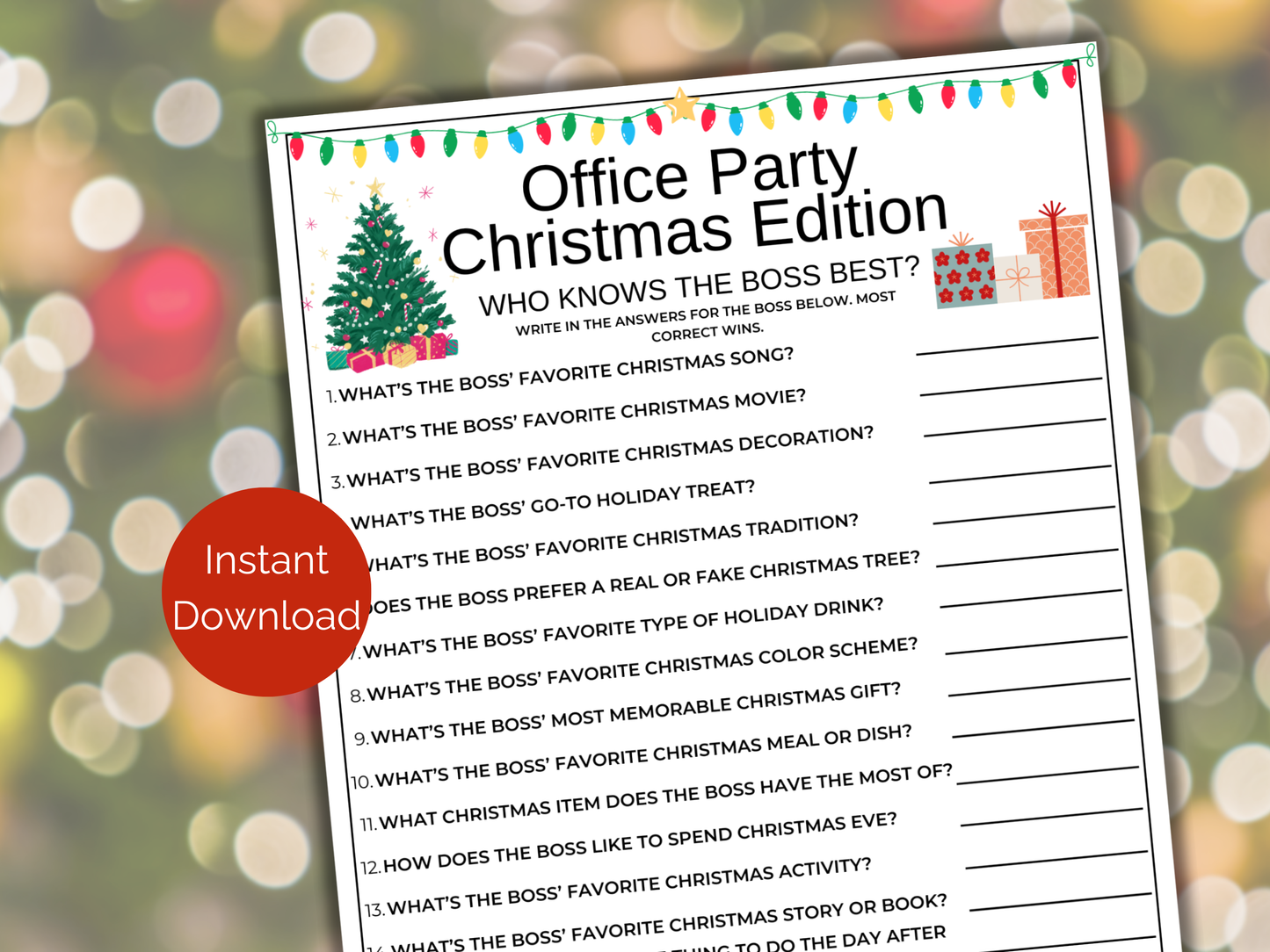 Christmas Who Knows The Boss Best Game