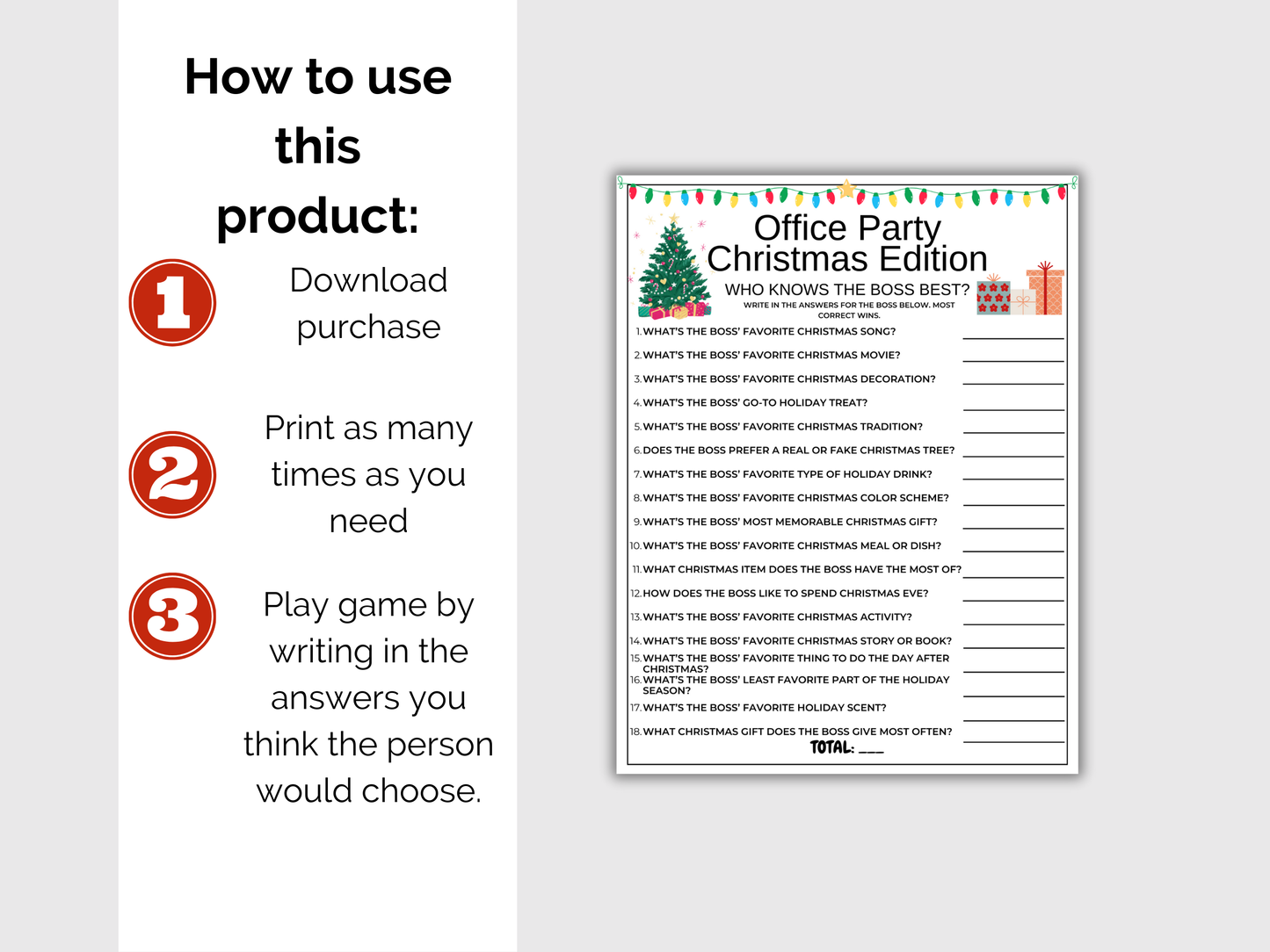 Christmas Who Knows The Boss Best Game