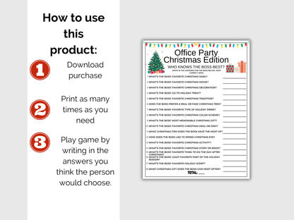 Christmas Who Knows The Boss Best Game